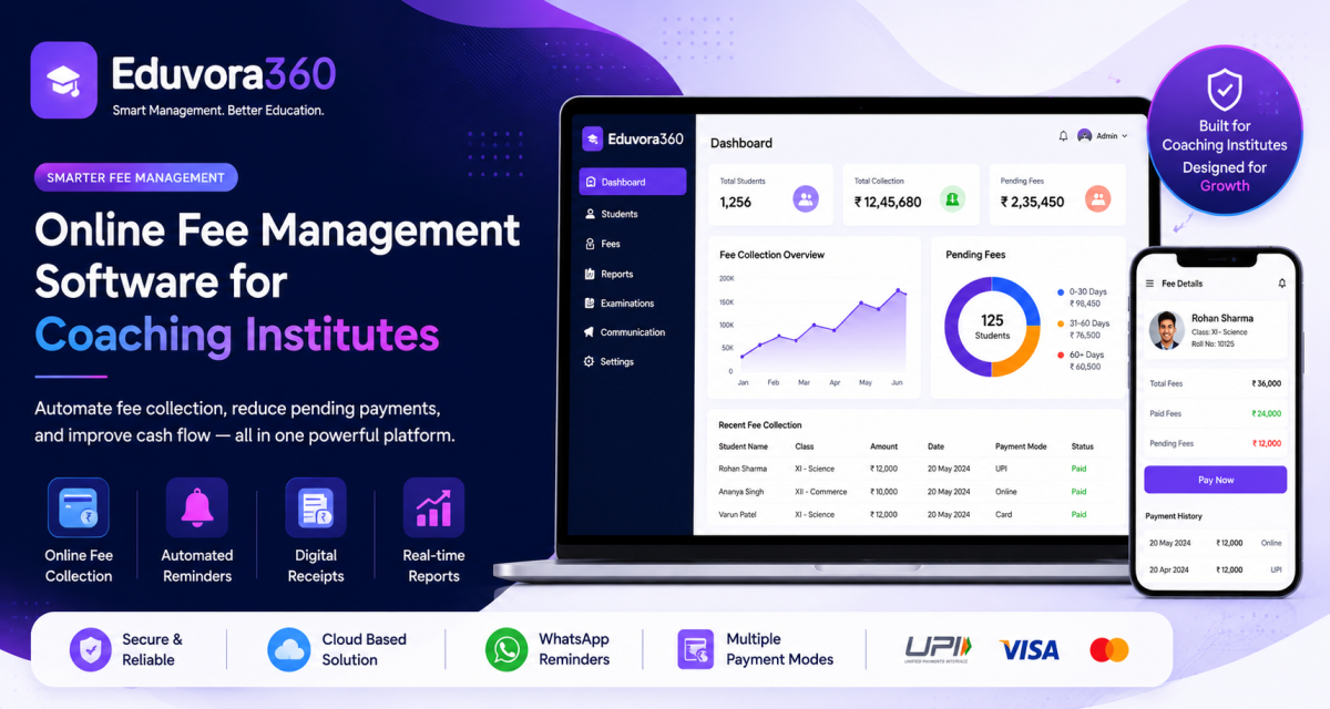 Online Fee Management Software for Coaching Institutes | Eduvora360