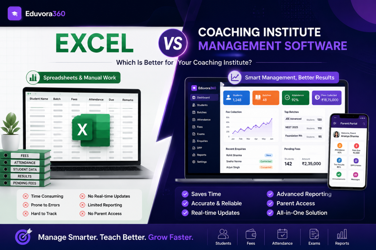 Excel vs Coaching Institute Management Software