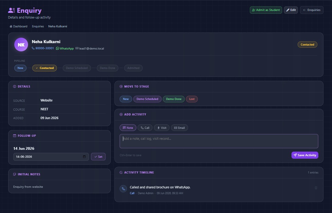 Eduvora360 Enquiries screenshot