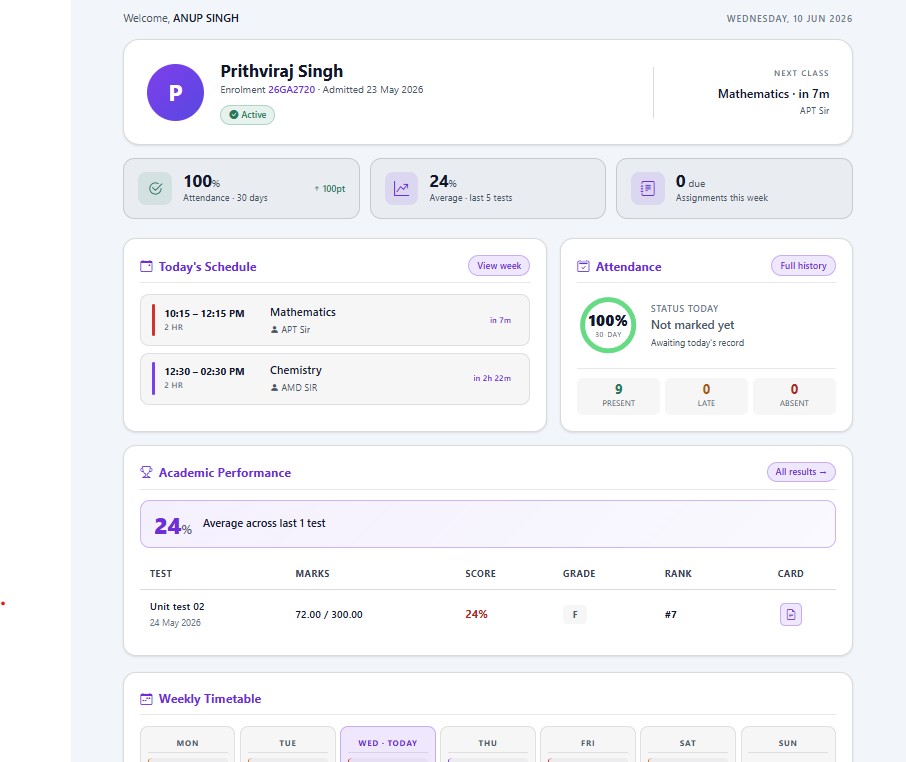 Eduvora360 Parent Portal screenshot