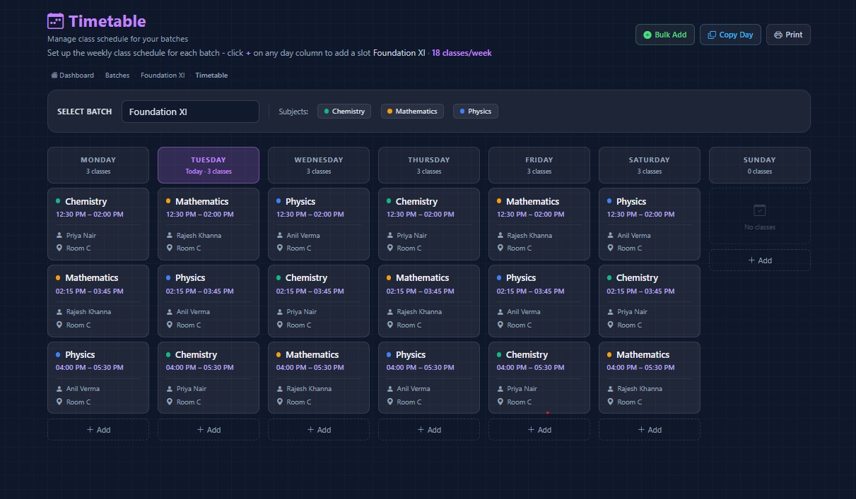 Eduvora360 Timetable screenshot